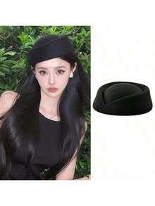 Solid Color Wool Beret Hat, Elegant High-End French White Fascinator Hat, Suitable For Weddings, Parties, Costume Accessories, Women's Gifts, 2026 New Arrival - Multicolor - View 3