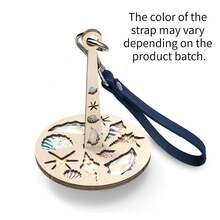 1个木制腕式毛线收纳器，便携式腕式毛线整理器，手工编织工具配件，创意毛线球收纳器，装饰性编织工具，工艺用品