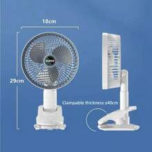 OBOVAY 四合一多功能便携式桌面夹式风扇，无线手持风扇，三档风速，静音个人电风扇，800mAh电池 - 彩色 - 查看 6