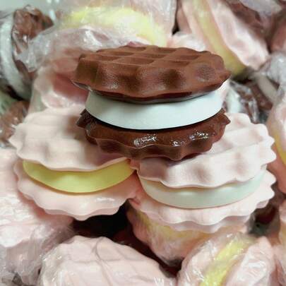 柔软慢回弹模拟华夫饼干挤压玩具 - 减压挤压系列玩具 - 超柔软慢回弹纹理，回弹减压设计，便携式桌面减压摆件 - 节日礼物，生日礼物，完美礼物