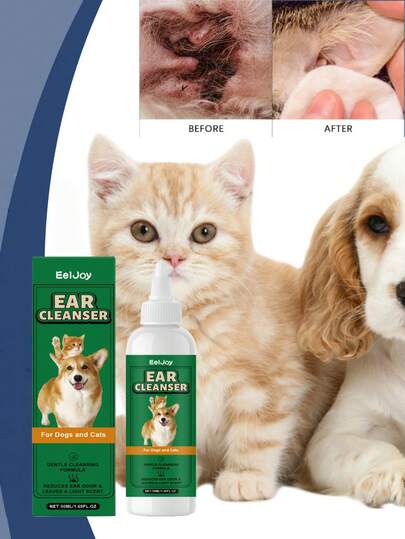 EelJoy Pet Ear Cleaner, Gentle Ingredients To Care For And Refresh Pet Ears, Cleaning Earwax And Odor