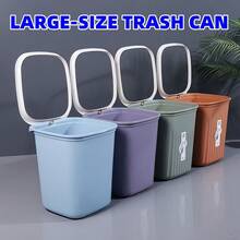 1pc Large 676-Ounce Trash Can - Nordic Minimalist Style, Durable Plastic, Rectangular Design With Polished Finish, Open-Top Lid, Ideal For Home, Kitchen, Living Room, And Bathroom Use, Bathroom Trash Can|Minimalist Trash Can|Durable Plastic Can, Trash Can For Bathroom - Xám - Xem 2