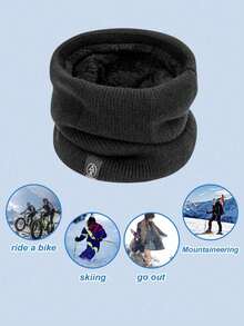 New Winter Warm Neck Gaiter - Unisex Thick Fleece Knitted Neck Warmer, Windproof And Warm, Suitable For Cycling, Skiing, Outdoor Activities And Daily Use, Perfect Gift Choice - A - View 7