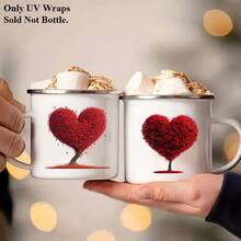 12pcs Types Of Heart Tree Stickers Valentine'S Day Themed Rub Ons UV DTF Transfer Stickers, With Vibrant Heart Tree Designs Art Stickers, Suitable For, Cups, Bottles DIY Furniture, Glass, Glassware, Bottles And Crafts (No Mug Included) - Multicolor - View 10