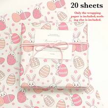 20 Sheets Easter Egg Rabbit Pattern Gift Wrapping Paper | Suitable For Weddings, Jewelry Making Display & Packaging, Easter, Valentine'S Day, Birthday Gifts, Bouquet Packaging, Gift Bag Filling, Party Gifts - Multicolor - View 12