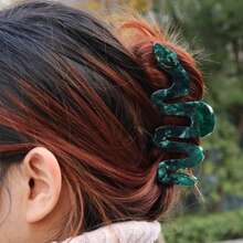 Pinza para el pelo divertida y divertida, pinza para el pelo de vinagre personalizada, clip duradero antideslizante, serpiente verde creativa, rosa, 1. UJPR - H1348 - Ver 5