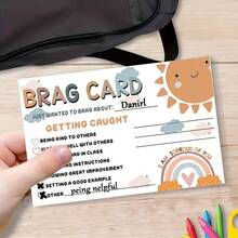 50/25/10张 - BRAG卡片，适合教师和家长，积极行为强化明信片，带有鼓励复选框，返校用品，英文 | 鼓励信息 | 彩色明信片，励志教师礼物 - 彩色 - 查看 6