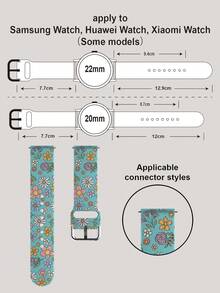 1条柔软、弹性、透气的花卉图案腕带，适用于三星、佳明、荣耀智能手表，尺寸可选38mm、40mm、41mm、42mm、46mm、45mm、44mm、49mm；时尚休闲多色硅胶表带，兼容苹果手表Ultra SE/11/10/9/8/7/6/5/4/3/2/1 - 彩色 - 查看 12