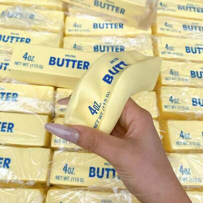 2pcs Creative Soft Slow Rebound Squishy Toy, Realistic Butter Stick Squeeze Stress Relief Model Prop, Soft Touch Gift