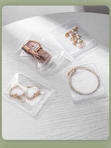 20PCS/Jewelry Accessories Earrings Earrings Transparent Storage Bag For Necklaces Bracelets Rings Anti Oxidation Self Sealing Bag - Clear - View 12