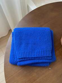 1pc Korean Style Knitted Scarf, Reversible Faux Cashmere Thick Warm Shawl Scarf Unisex - Multicolor C - View 13