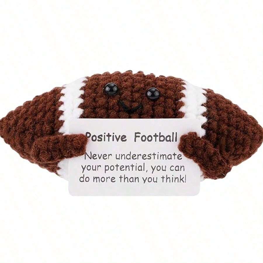 This Crochet Football Doll Cleverly Combines Crochet Craft With Football Elements, Creating A Unique And Fun Gift! Each Football Doll Is Handmade, With A Cute Design And A "Stem". Whether Gifting To A Football Fan Or Using It As A Locker Room Decoration, It Can Break The Norm In A Humorous Way And Impress The Recipient. - Multicolor - View 1