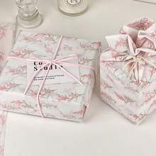 10 piezas/20 piezas/40 piezas Papel de seda con estampado de flores de ciruelo rosa, 20*14 pulgadas, papel de regalo adecuado para bodas, Pascua, Navidad, San Valentín, envoltura de regalos de cumpleaños, envoltura de ramos, relleno de bolsas de regalo y recuerdos de fiesta - Multicolor - Ver 2