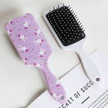 1pc Square Leopard Print Massage Scalp Hair Brush, Smooth Curling Air Cushion Comb, Valentine's Day Gift, Hairstyling Tool, Hair Accessory ,Hair Styling Kit ,Hair Tool - Multicolor - View 7