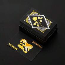 1 Set Of 54pcs Colorful Black & Gold Playing Cards, Waterproof Multi-Player Card Game Set, Magic Packaging, Suitable For Wedding, Party, Birthday, Holiday, Board Game Gift, Collection - Black - View 11