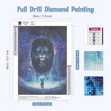 GHHKUD Diamond Painting Kits Lions For Adults, DIY 5D Fantacy Diamond Painting, Full Drill Animals Diamond Art Kits Art Pictures For Relaxation Gifts Home Wall Decor 30x40cm - 獅子 - 查看 3