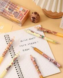 Kit 6/12 peças canetas Capivara esferográfica Apagável Ponta fina - 12 unid - Visão 2