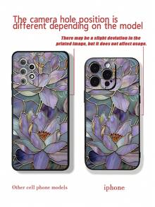 1pc Thick Anti-Drop Floral Painted Phone Case With Decorative Leather Heart Wrist Strap, DIY Pendant Charm, Compatible With IPhone 17pro/17Air /17/17promax16/11/16pro/16plus/16promax/16e, Galaxy S26/S26PLUS/S26 Ultra S25/S25PLUS/S25, Redmi - Multicolor - View 6