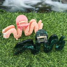 Pinza para el pelo divertida y divertida, pinza para el pelo de vinagre personalizada, clip duradero antideslizante, serpiente verde creativa, rosa, 1. UJPR - H1348 - Ver 7