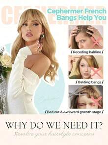 1pc 8-Shaped Realistic Bangs, Natural Fluffy, Suitable For Daily Wear, Multiple Colors Available, For Women, Can Be Used For Parties And Daily Wear, Women's Hair Accessories, Hair Clips, Claw Clips, Hair Slide, Hair Barrettes - Multicolor - View 6