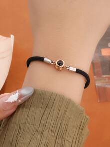 1pc Customized Hollow Projection Bracelet, Stainless Steel Round Photo Bracelet With Extension Chain, Christmas Gift, Red Fashion, Autumn Fashion, Casual, Minimalist, Unisex, Fashion, Colorful, Retro, Minimalist, Unisex, Casual, Cute, Customized, Personalized, Unique, Ideal Gift For Him, Ideal Gift For Her, Boyfriend, Girlfriend, Dad, Mom, Family, Friends, Anniversary, Birthday, Graduation, New Year Charm - Model 3 - View 10