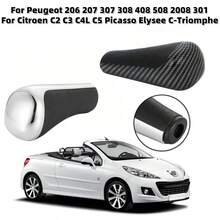 For Peugeot 206 207 307 308 408 508 2008 301 For Citroen Car Electroplated/Fiber Pattern Automatic Transmission Handball Hot Selling Gear Head - A - View 2