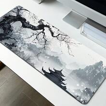 1 Peça Grande Mousepad para Teclado Gamer, Tapete de Teclado para Laptop, Tapete de Mesa - Grande Tapete de Mesa com Paisagem de Tinta Chinesa - Com Bordas Costuradas com Precisão e Base de Borracha Antiderrapante, Disponível em Vários Tamanhos: 15,7*35,4 Polegadas (40*90 Cm). - Fácil de Limpar e Lavar, Ideal para Casa, Escritório, Local de Trabalho, Sala de Jogos e Dormitórios; - A - Visão 7