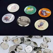 25 Pack Brooch Pins, 1 Inch Disk Pin, Blank Pins With Flat Trays For Crafts DIY Jewelry Making (Silver) - 25 - View 6