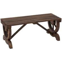 Weather-Resistant Wooden Garden Bench, 98 X 50 X 39.5 Cm, Rustic, Durable And Elegant Garden Furniture - Rust Brown - View 1