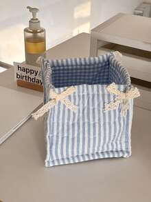 Lace Heart-Shaped Storage Basket, Soft Fabric Decorative Basket With Large Capacity, Multi-Functional Desktop Storage For Cosmetics, Dorm, Home Essentials, Fashionable And Beautiful Storage Bag - Multicolor - View 8