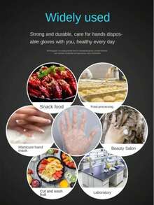 300pcs/Pack Heavy Duty Disposable Transparent Gloves - Non-Latex, Durable And Flexible PE Material, Individually Packaged Hygienic, Suitable For Home, Restaurant, Salon Use - Easy To Wear And Take Off, Form-Fitting, Transparent Design For Visibility, Food And Durable, Suitable For Food Handling And Multi-Purpose Use, Kitchen Gloves - Multicolor - View 8