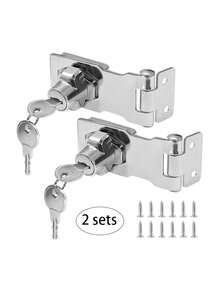 Two Sets Of Furniture Security Locks, Easy To Install, Anti-Theft Padlocks, Suitable For Cabinets, Mailboxes, Drawers And Door Locks, Modern Security Locks, Durable Metal Locks. - Multicolor - View 13