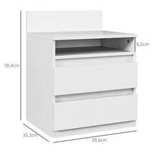 Set Of 2 Bedside Tables With 2 Drawers And Compartments, Bedroom, Living Room, Approx. 40 X 32 X 50 Cm, White - White - View 5