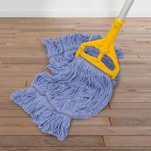 KCarpolyGeneral Cleaning Mop Heavy Duty Commercial Replacement, Heavy Duty Mop Head Commercial Replacement ,Wet Industrial Blue Cotton Looped End String Head Refill (Pack Of 3) Blue - ColorA - 查看 4
