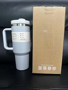 S 大容量便携式双层真空保温瓶，适合居家、办公、户外露营、徒步、驾车和公路旅行，可重复使用，带盖和吸管，男女通用，是情人节和生日的绝佳礼物 - 彩色 - 查看 14