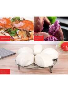 Juego de 3 piezas Vaporera multifuncional, para vapor de panecillos y huevos, olla vaporera de acero inoxidable, rejilla de vapor, utensilios de cocina, rejilla de vapor redonda, para alimentos, vapor, hornear, hornear, rejilla de vapor, rejilla de vapor redonda de acero inoxidable