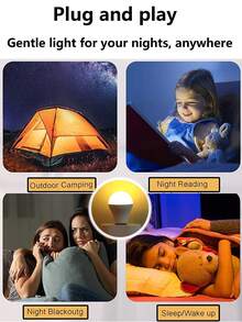 2/3/5pcs USB Powered Mini LED Bulb Shaped Night Light, Bedside Reading Lamp, Portable Outdoor Camping Lighting, Suitable For Study, Bedroom, Outdoor Night Lighting - White - View 7