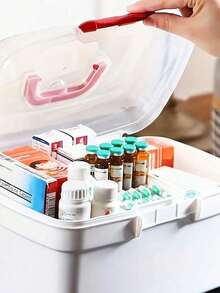 1PC Medicine Box For Home And Family Use, Multi-Functional Storage Box, Desktop Shelf, Suitable For Kitchen, Bedroom And Bathroom And Other Multi-Purpose Storage. - Multicolor - View 5