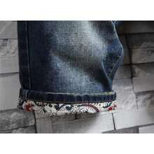 Men's Ripped Shorts & Jeans Summer Casual Classic Straight Distressed Ripped Short JeansA Valentine's Day XJS7 - 304#黑色 - 查看 3