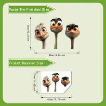 1pc Funny Big-Eyed Ostrich Window Sticker, Self-Adhesive Translucent Door/Window Decor, Whimsical Winter Animal Scene Sticker - Multicolor - View 7