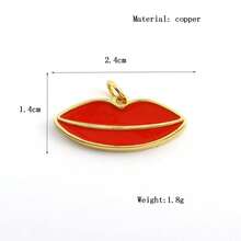 1pc Copper Creative New Fashion Red Heart Pendant, Valentine's Day Jewelry Accessory - Multicolor - View 3