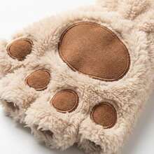 A Pair Of Gloves  Cute  Casual    Plush    Appliques  Lace Up     Gloves/Plush Gloves/Warm Gloves/Cat Paw Gloves  Daily  Sporty  Gift    Winter - Xám - Xem 3