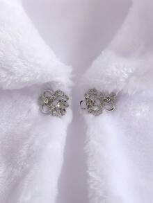 女童无袖仿皮草披肩外套，适合搭配连衣裙、公主裙、正式场合、派对、表演、游行、生日庆典、舞台演出、音乐会等。 - 白色 - 查看 5