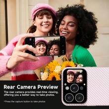 AMOLED高清屏幕手机壳，兼容 16 Pro/PM、15 Pro/PM、14 Pro/PM、13 Pro/PM，多功能智能窗口，消息通知，可自定义拨号盘，后置摄像头自拍预览，磁吸式无线充电，音乐控制，超薄半包式设计，附赠实用小工具 - 彩色 - 查看 2