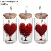 12pcs Heart-Shaped Tree Theme Valentine's Day Stickers, UV DTF Transfer Stickers With Vivid Heart-Shaped Tree Pattern, Suitable For Cups, Bottles, DIY Furniture, Glass, Glassware, Bottles And Handicrafts (Excluding Mugs) - Multicolor - View 8
