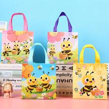 24pcs/12pcs/4pcs Bee Themed Gift Bags, Made Of Non-Polypropylene Material With Sturdy Non-Paper Handles, Cute Birthday Party Supplies, Bulk Party Favors, Baby Shower, Easter Gifts Packaging - Multicolor - View 3