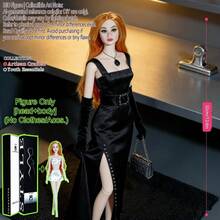 12.6 Inch 1/6 Scale MJD/BJD Super Model Doll, 12-Joint Ball-Jointed Articulated Posable, Exquisite Realistic Makeup Smooth Skin Fluffy Hair, DIY Outfit-Friendly, Premium Holiday Souvenir Birthday Christmas Valentine's Gift, Collector-Grade Display Ornament (Doll Only, No Clothes) - DollOnlyNoAttire - View 9