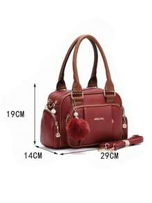 Women's Travel Bag, Lightweight, Small, With Multiple Pockets, Portable, Messenger Style, Large Capacity, For Daily Commutes, Bowling. - Màu nâu  Mocha - Xem 3