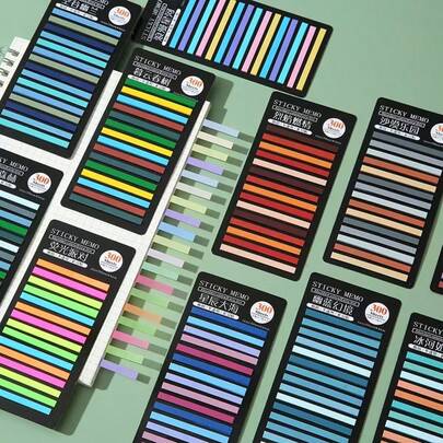 Zestaw naklejek samoprzylepnych 1 szt./4 szt./8 szt./12 szt., wielotematycznych, wielokolorowych, ultracienkich, 300 arkuszy w opakowaniu, odpowiednich do biura, dokumentów szkolnych i organizacji notatników