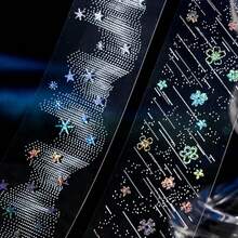 1roll/8rolls Dreamy Starry Sky Washi Tape, Glitter Star Decorative Tape, Scrapbooking Supplies, Planner Stickers, 78.74 Inches (200cm) Starry Shining Series Tape, Cutting Decorative Notebook, Scrapbook, Handmade Diary, DIY, PET Tape, Office & School Supplies - Whispers Of the Stars - View 2